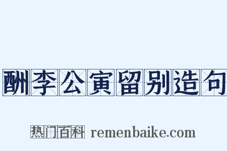 酬李公寅留别造句是什么意思的图片